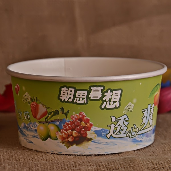 Disposable Paper Bowl for Ice Cream with Lid