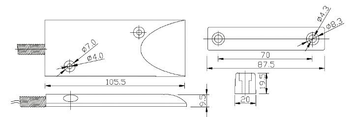 E-5Continents roller shutter door magnetic switch contacts 5C-60