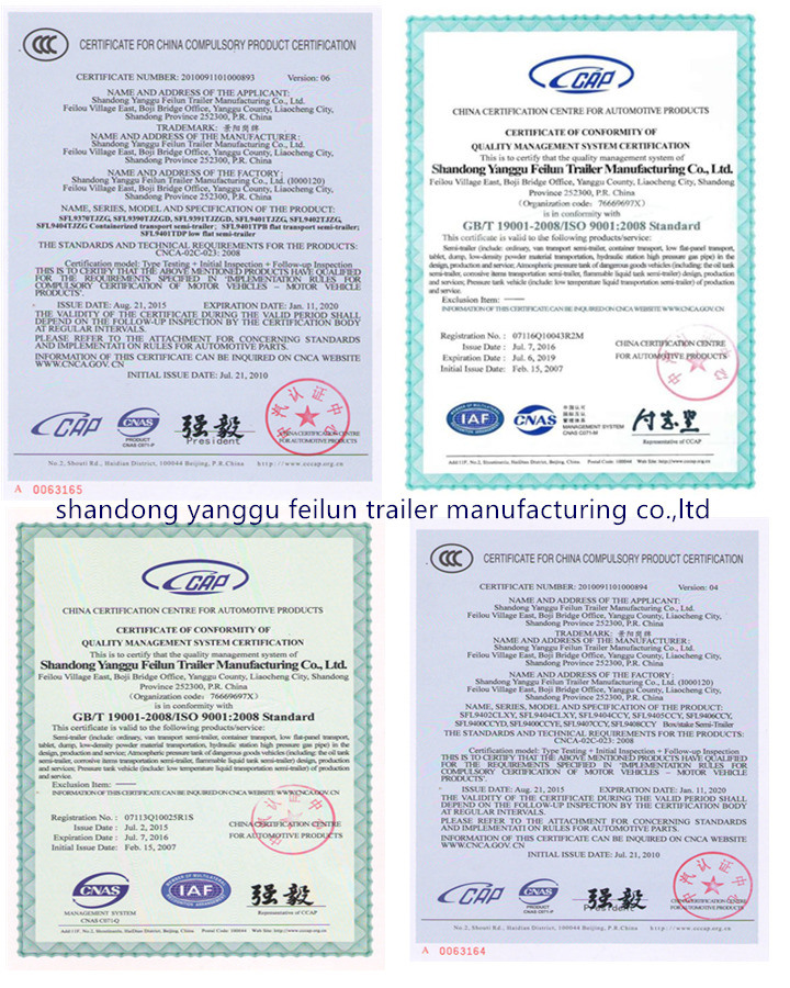 New ISO9001/CCC Certificate Carbon Steel Bulk Cement Tank Semi Truck Trailer