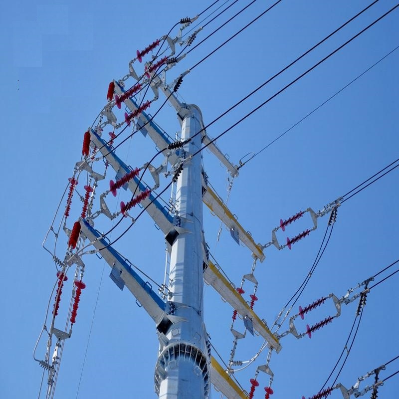 ISO Certificated 132kv Power Transmission Line Steel Pole Tower