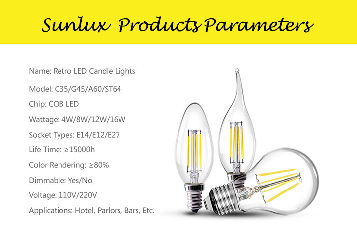 LED Filament Lamp Bulb 2W 4W 8W