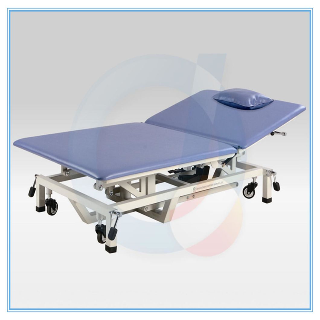 2 Section Electrical Examination Couch/Adjustable-Height/on Casters