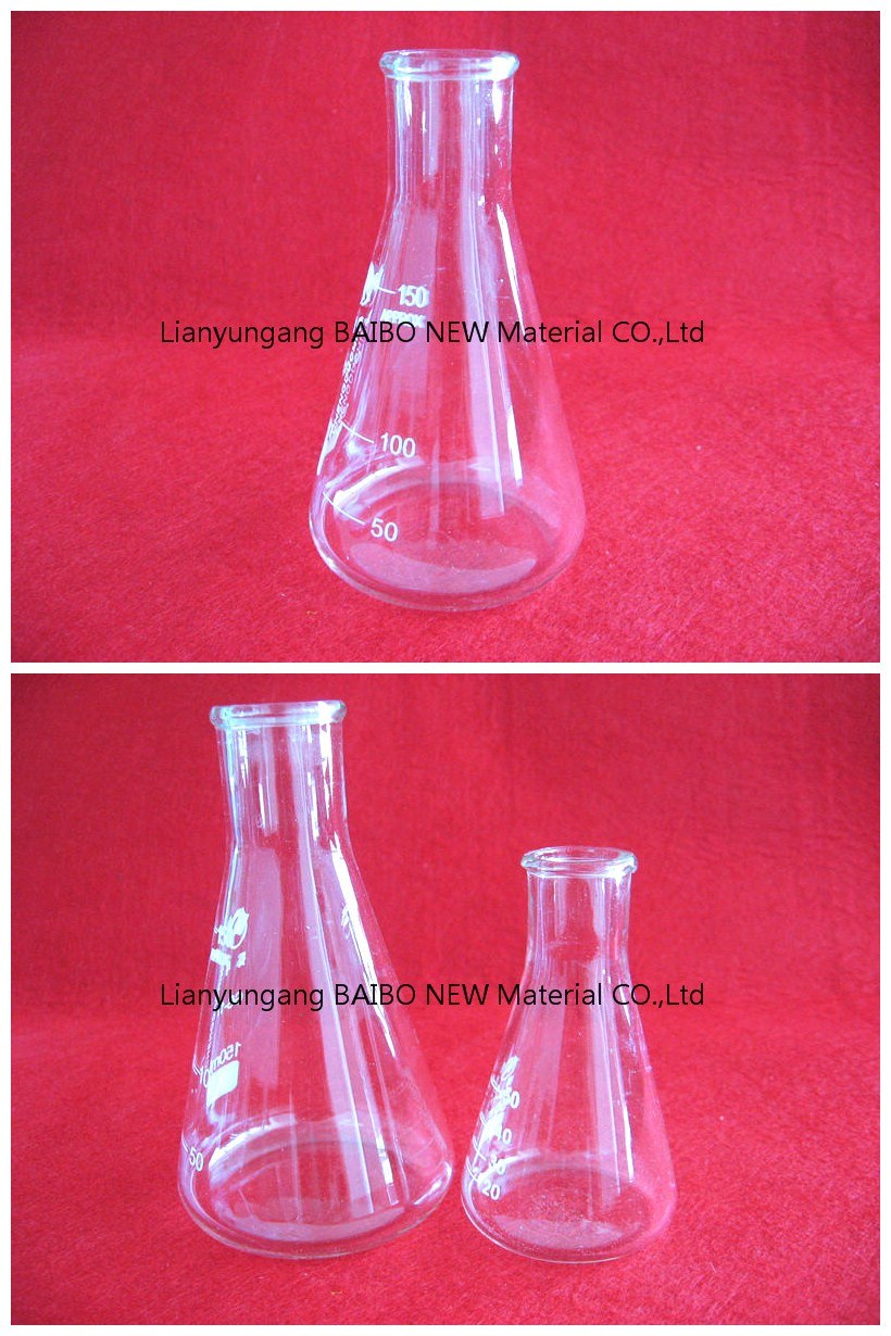 Baibo Clear Quartz Glass Conical Flask with Ground in Glass Stopper