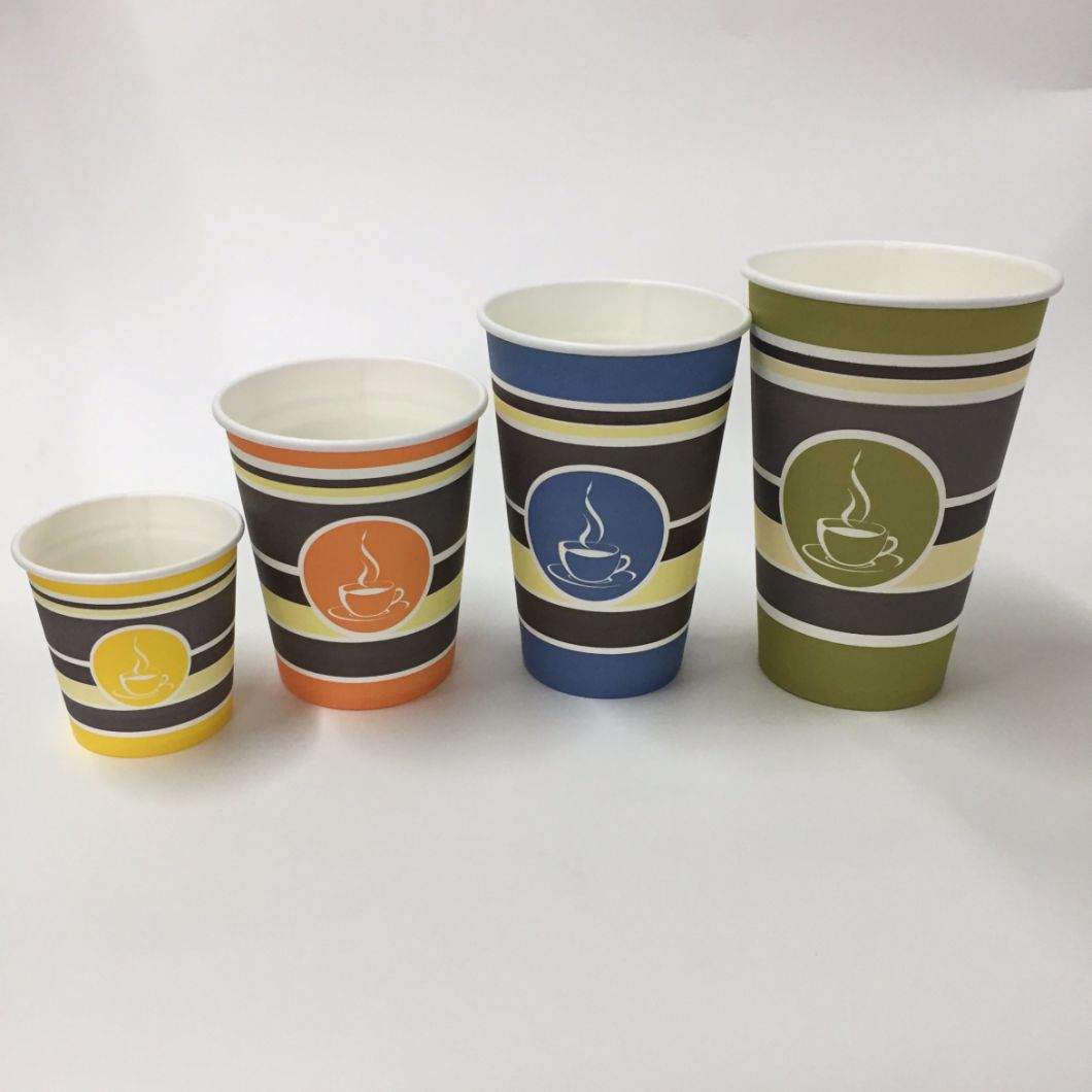 Biodegradable Disposable Single Wall Paper Coffee Cup with Full Printing