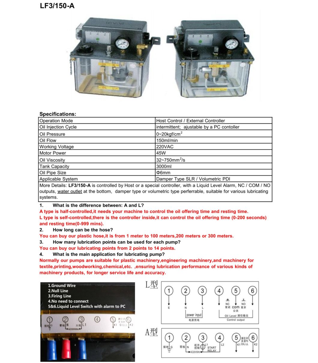 Electric Oil Lubricator Pump for Lubrication System