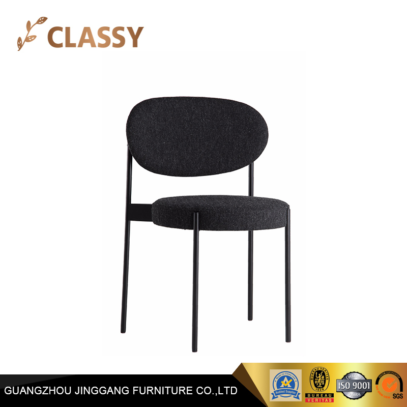 Simple Soft Fabric Restaurant Dining Chair with Four Metal Legs