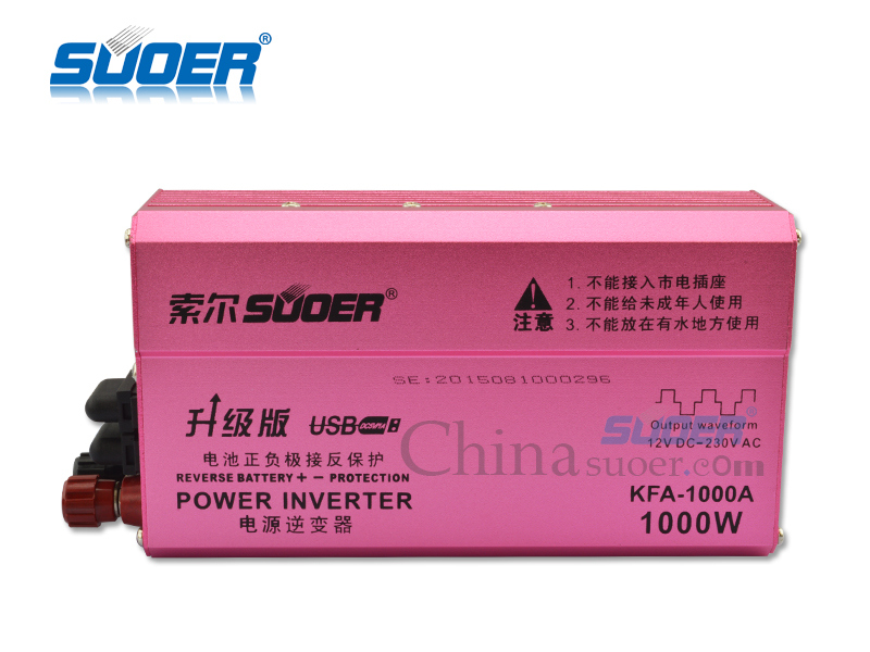 Suoer External Fuse 12V Modified Sine Wave Power Inverter 1000W (KFA-1000A)