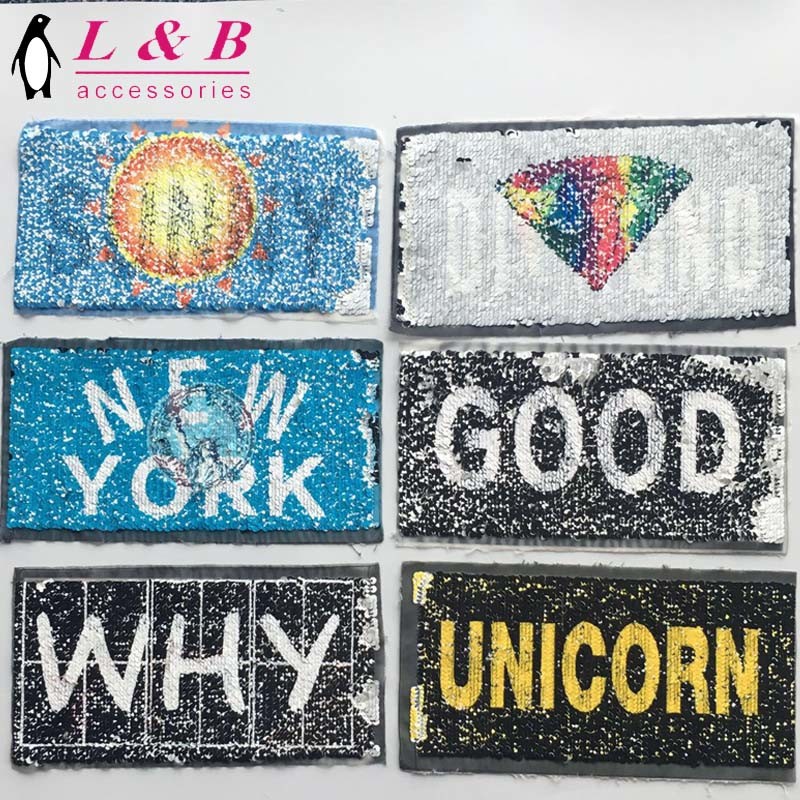 Embroidery Both Finish Reversible Small Sequin Patch for Decorative