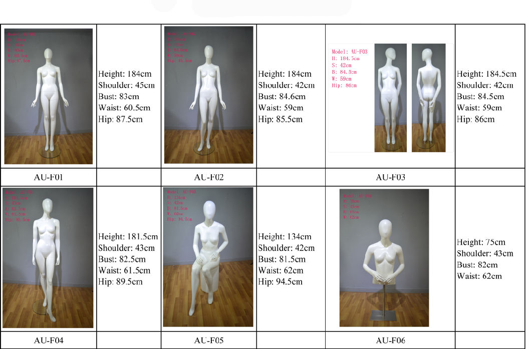 Full Body Female Mannequin for Garments Display