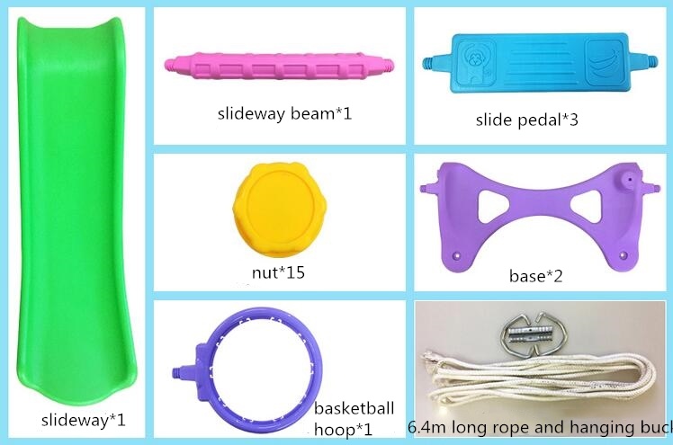 Indoor Colorful Safety Plastic Slide with Swing for Children (JYG-56779)