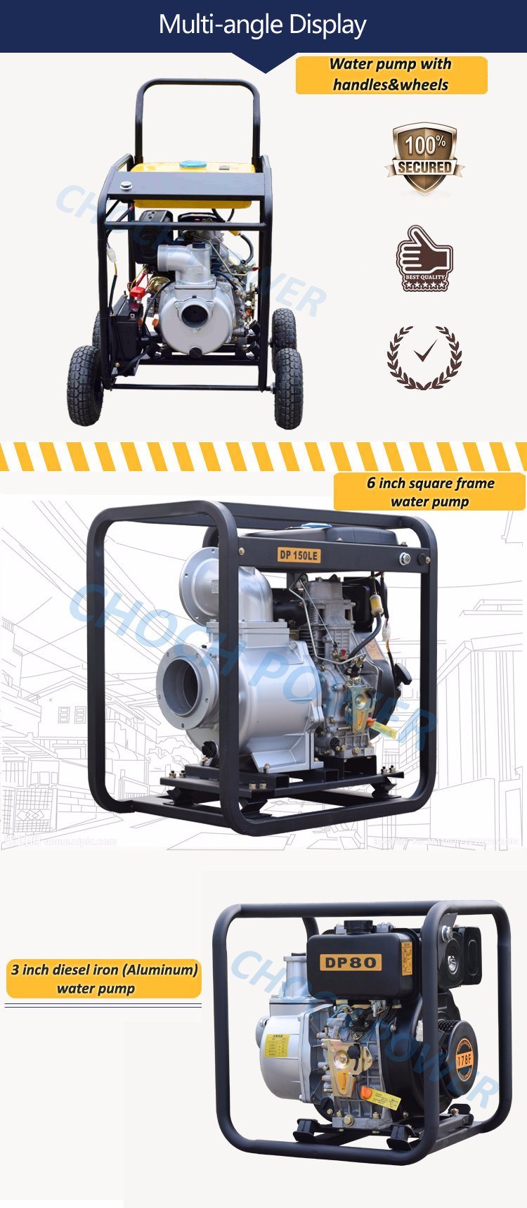 3inch Sewage Diesel Trash Water Pump