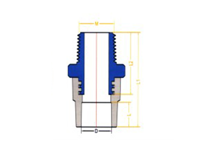 ASTM D2846 CPVC Pipe Fittings PVC Male Adaptor with Brass