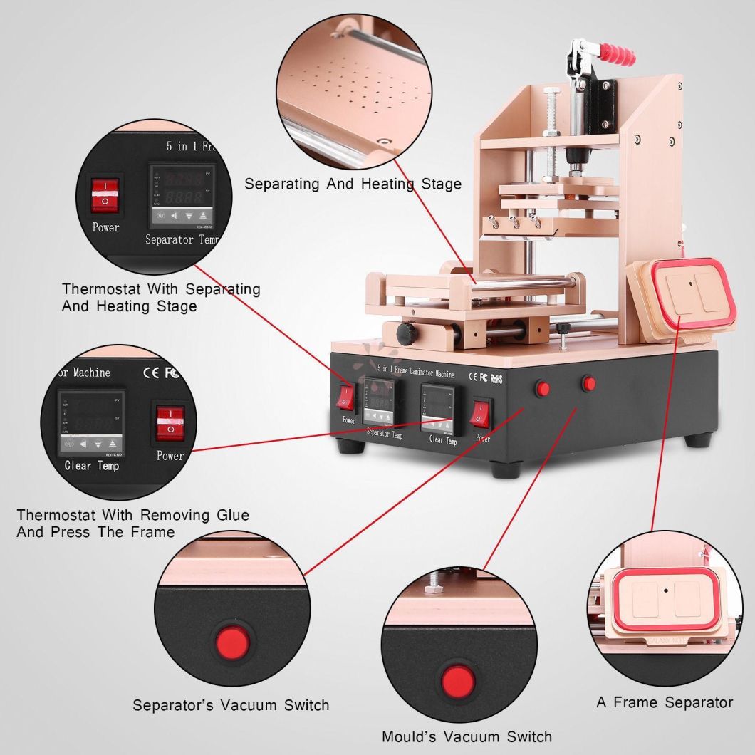 5in1 LCD Touch Screen Glass Frame Machine Separator