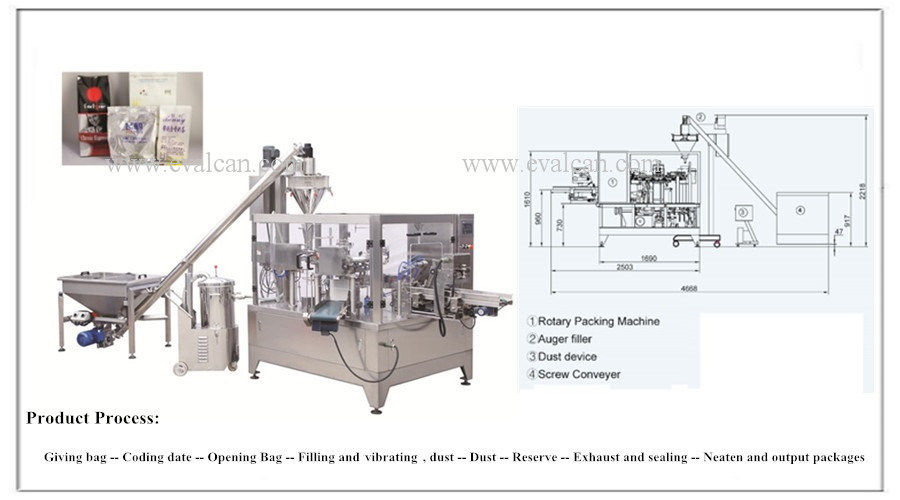 Automatic Maize Flour, Milk Powder Rotary Packing Machine