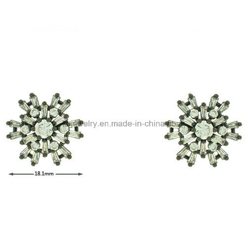 Plated Brass Snowflake Ear Stud with CZ for Daily Wear (KE3160)