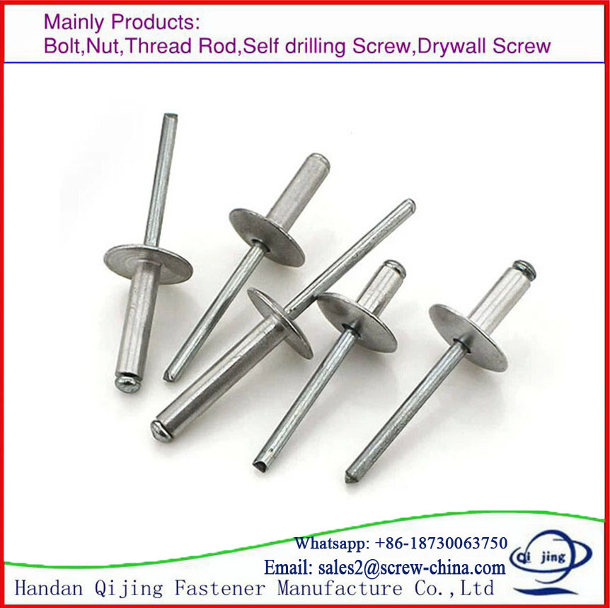 High Strength Multigrip Large Flange Head Aluminum Blind Rivets