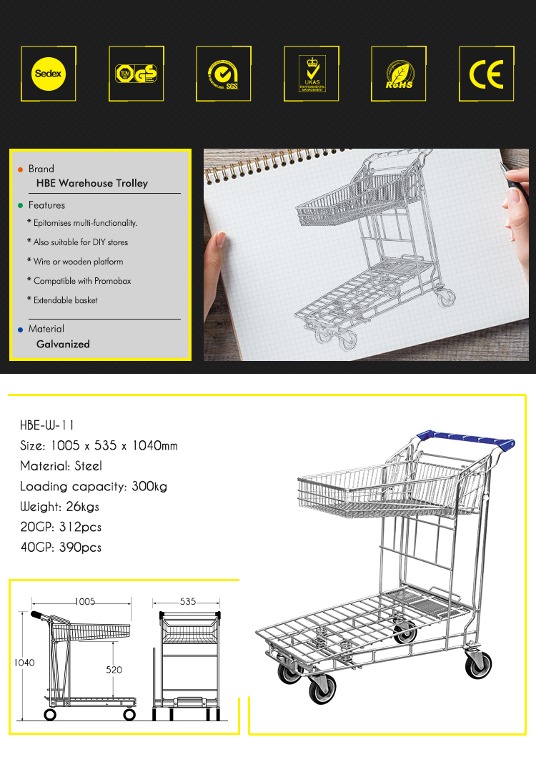 Wholesale Warehouse Cart Trolley with Best Price
