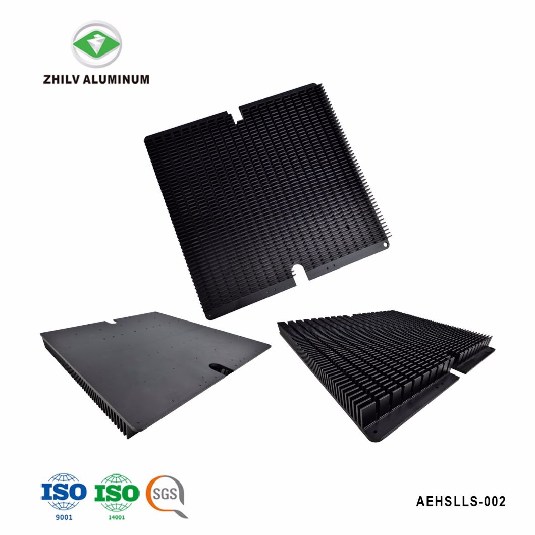 Black Anodized Aluminum Fin Radiator Cooler Heatsink with ISO9001