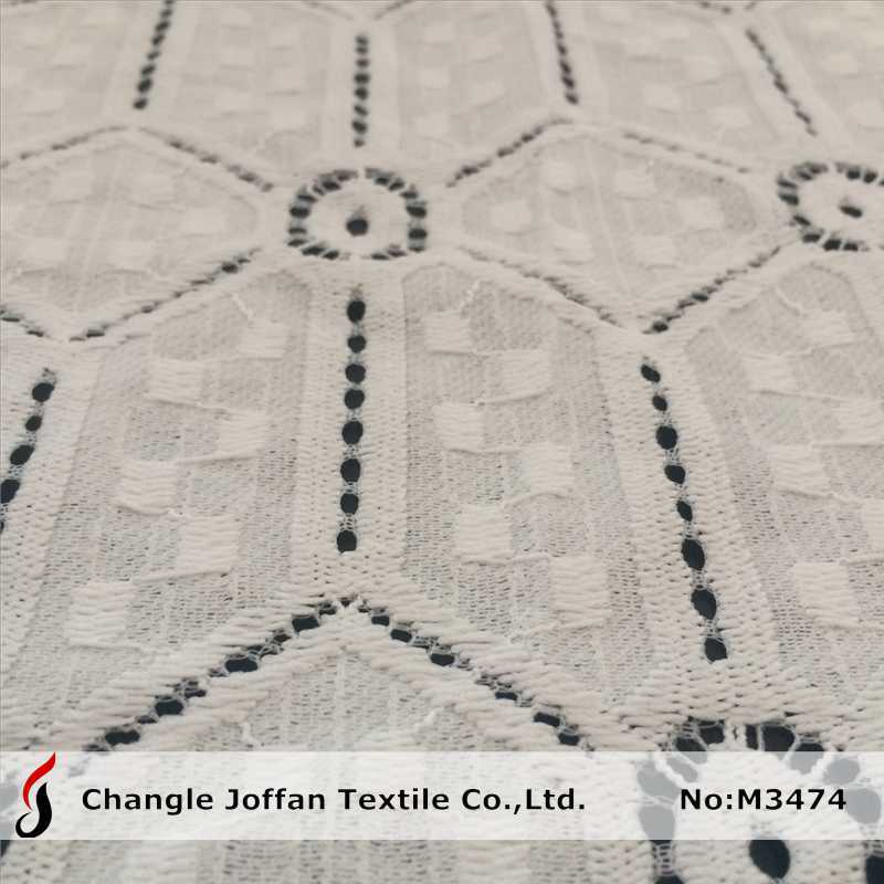 Cotton Embroidery Chemical Lace Fabric Wholesale (M3474)
