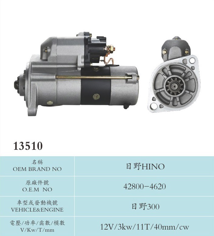 12V 3kw 11t Starter for Hino 42800-4620 (HINO300)