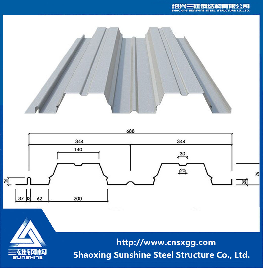 Galvanized Steel Floor Decking Sheet (YX 65-186-558)