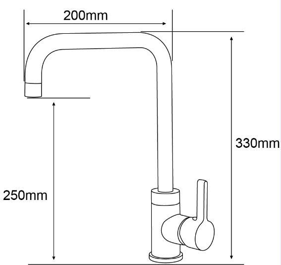 Hot and Cold Single Handle Brass Modern Kitchen Mixer (AF3024-5)