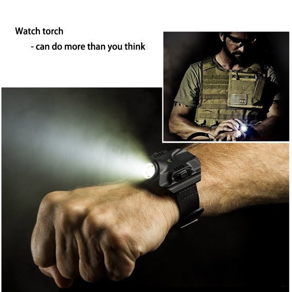 New Micro USB Rechargeable CREE XPE LED Watch Torch (POPPAS-B99)