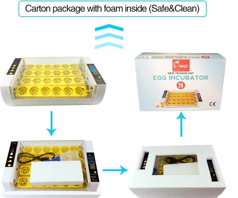 Hhd Automatic Turning Small Poultry 24 Chicken Egg Incubator