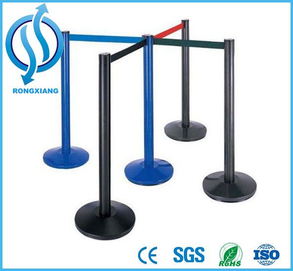 Black Matt Crowd Control Retractable Barriers with Two Belt