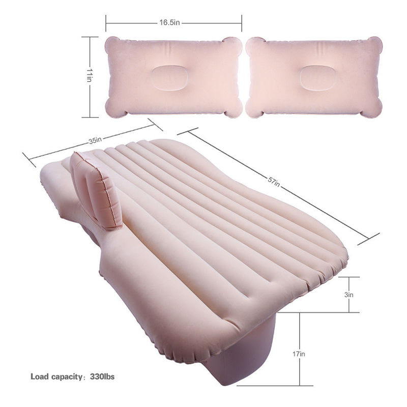 Us Inflatable Cushion Seat Car Air Mattress Flocking Camping Travel Bed Sofa Bed