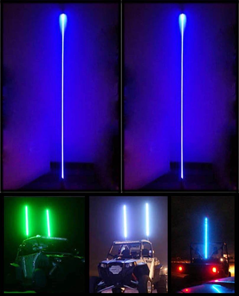 Quick Release Whip ATV LED Whips Light, with Strong Wiring Fiber Opti Aluminum RGB Color