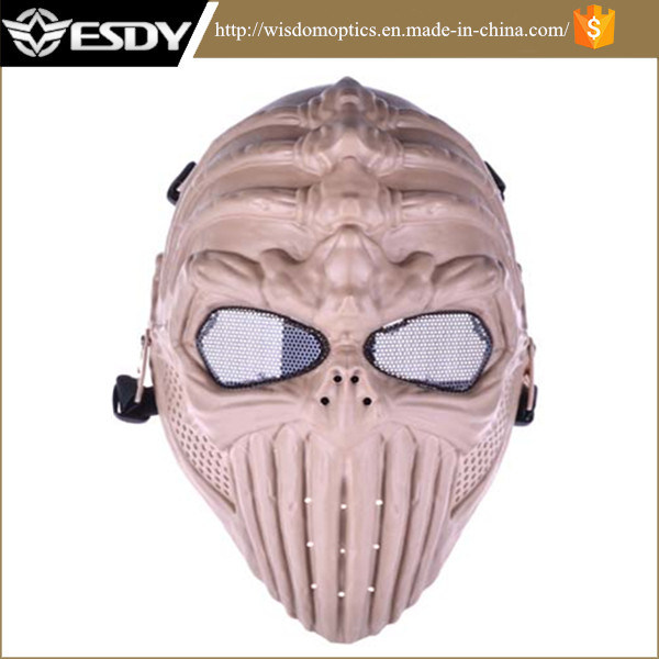 Skull Skeleton Paintball Gun Game Protect Safe Mask Tan Color