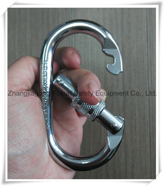 Chrome Carabiner with Steel Auto Locking Oval Shape