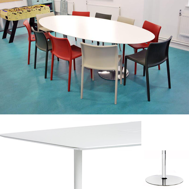 Hot Sale Meeting Room Desk Round White Acrylic Stone Meeting Table with Drawers for Hotel