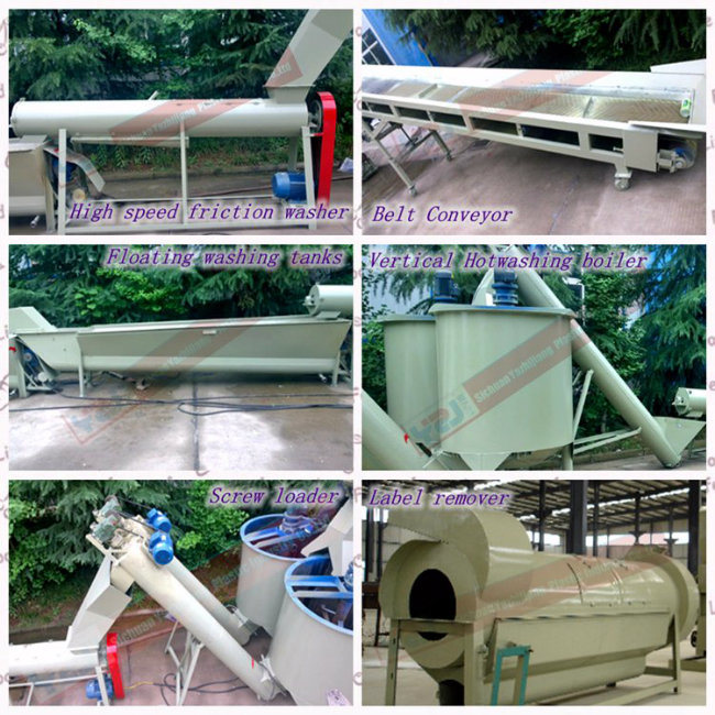 300-2000kg/H Pet Recycle Plastic Bottles Machinery