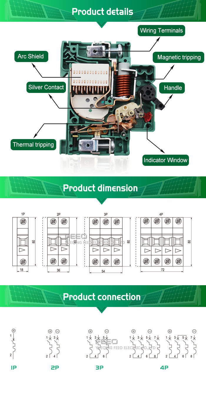 Sun Power Application 750V PV DC Circuit Breaker (FPV-63)