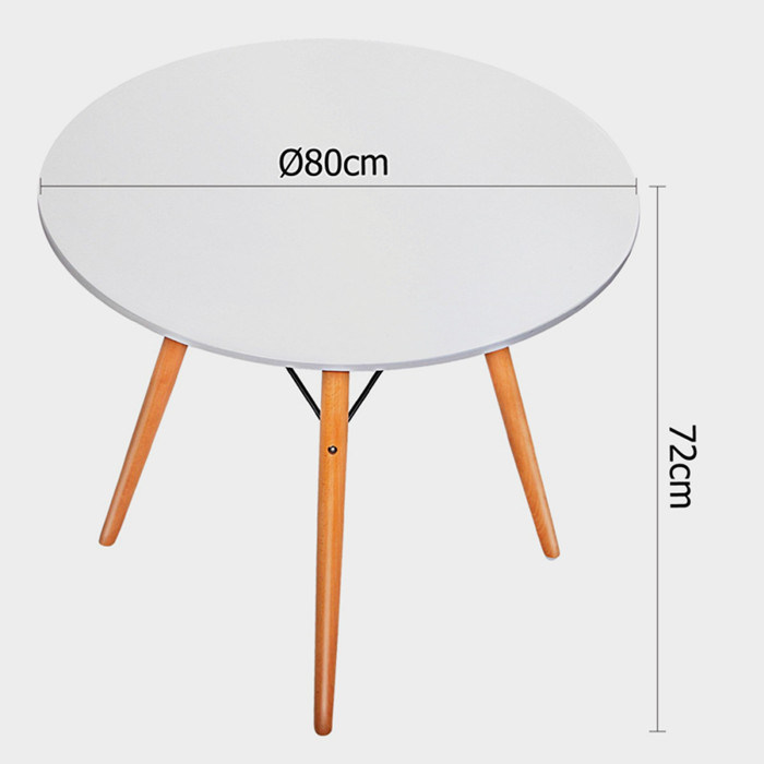 Round Dining Table with Wood Legs