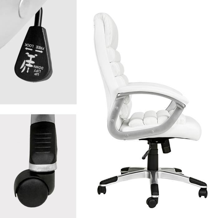 Adjustable Swivel Recliner Executive PU Computer Office Chair (LSA-008WH)