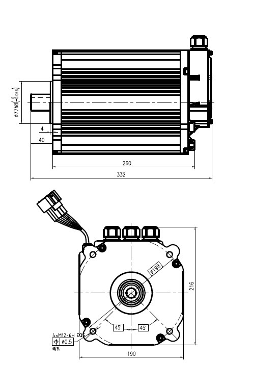 10kw 3000rpm 72V Permanent Magnet AC Motor Customized Available