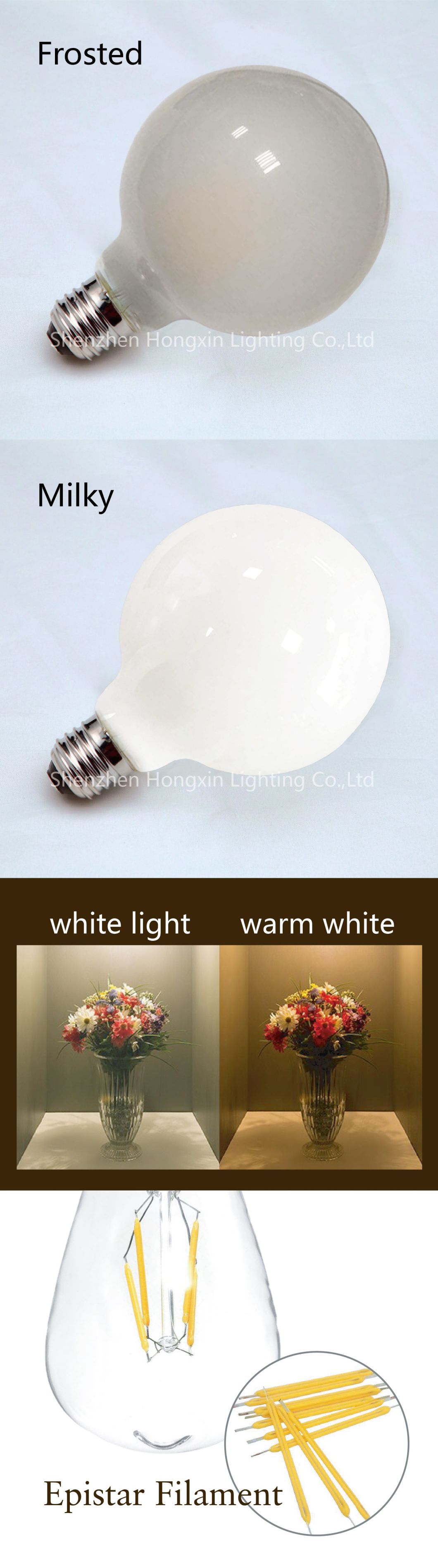 Warm White 4W/6W/8W/10W/11W G125 E27 LED Filament Bulb