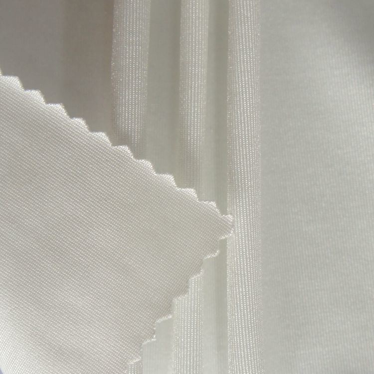 White Shiny Spandex Polyester Lycra Tricot Knit Fabric for Cycling