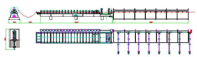 High Speed Track Cutting Roofing Roll Forming Machine