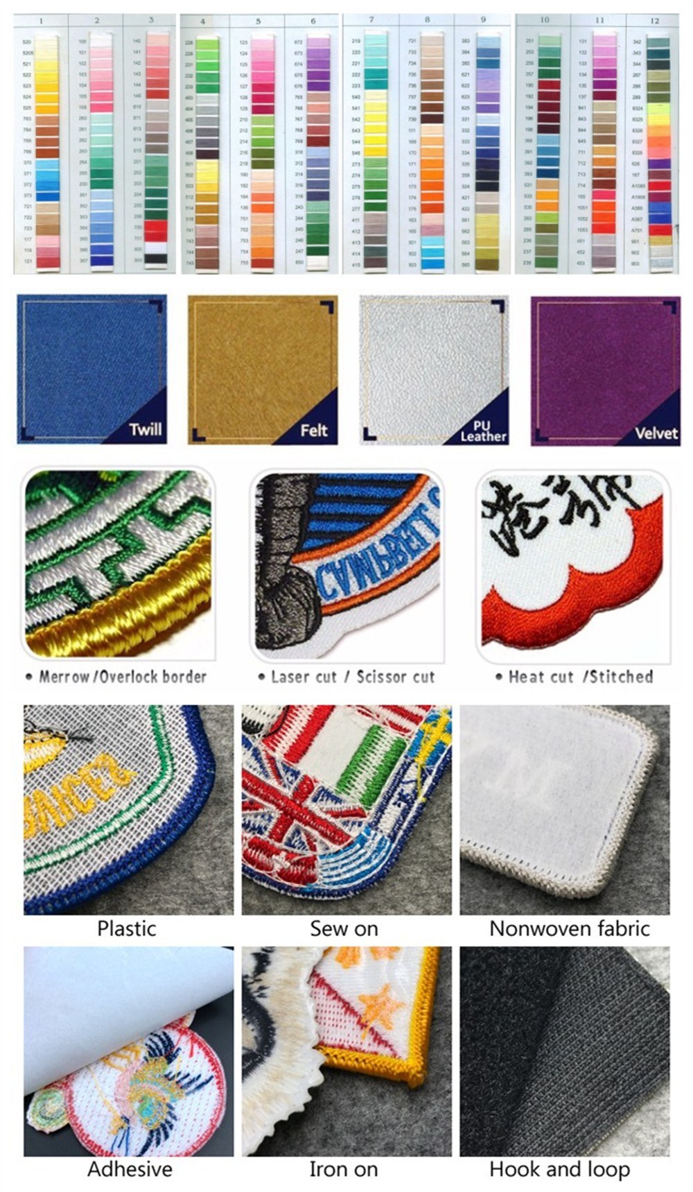 China Vendor Twill Background Embroidery Patch Wholesale Price