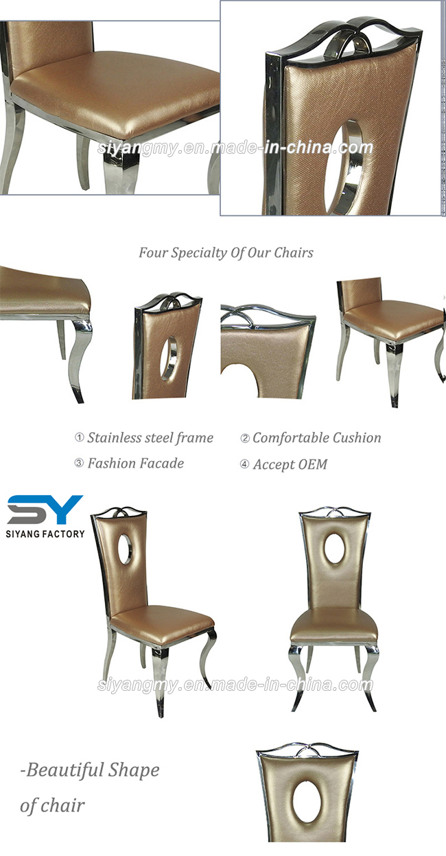 Restaurant Furniture Dining Chair Stainless Steel Wedding Chair