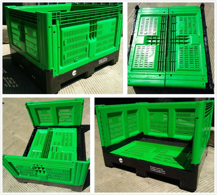 1200X1000X810mm Plastic Bulk Container Plastic Pallet Box Crate