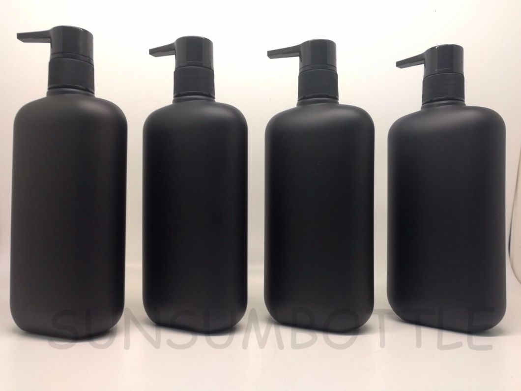 Customized Lotion Pump Matte Black Color Shampoo Container Pet Plastic Bottle