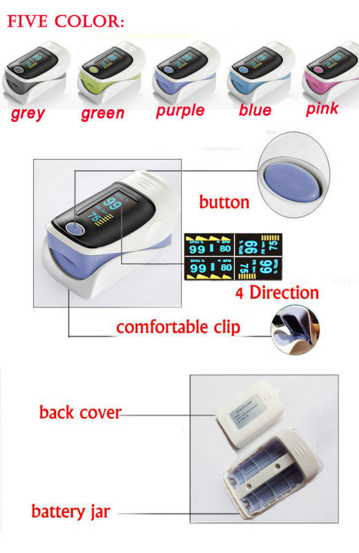 High Quality Low Price HP-80A Five Color Fingertip Pulse Oximeter