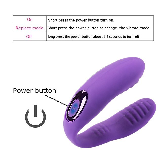 USB Rechargeable U-Shaped Silicone Adult Anal Vibrator Girl Masturbation Sex Toy