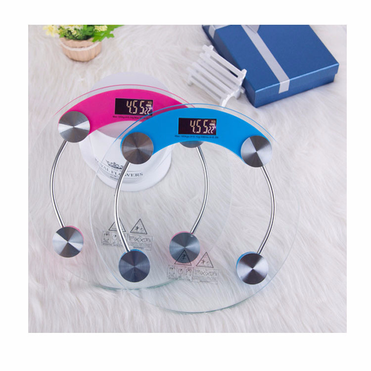 33cm Backlight Large Round Glass Body Weight Health Body Scale for Gift Customized Logo