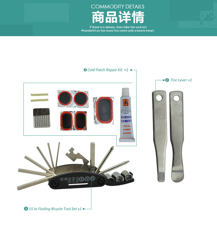 High Quality Customized Bike Tool Kit with Bag